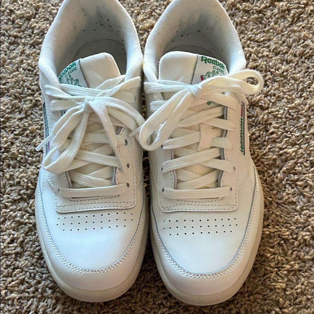 Reebok White and Green Women's Sneakers